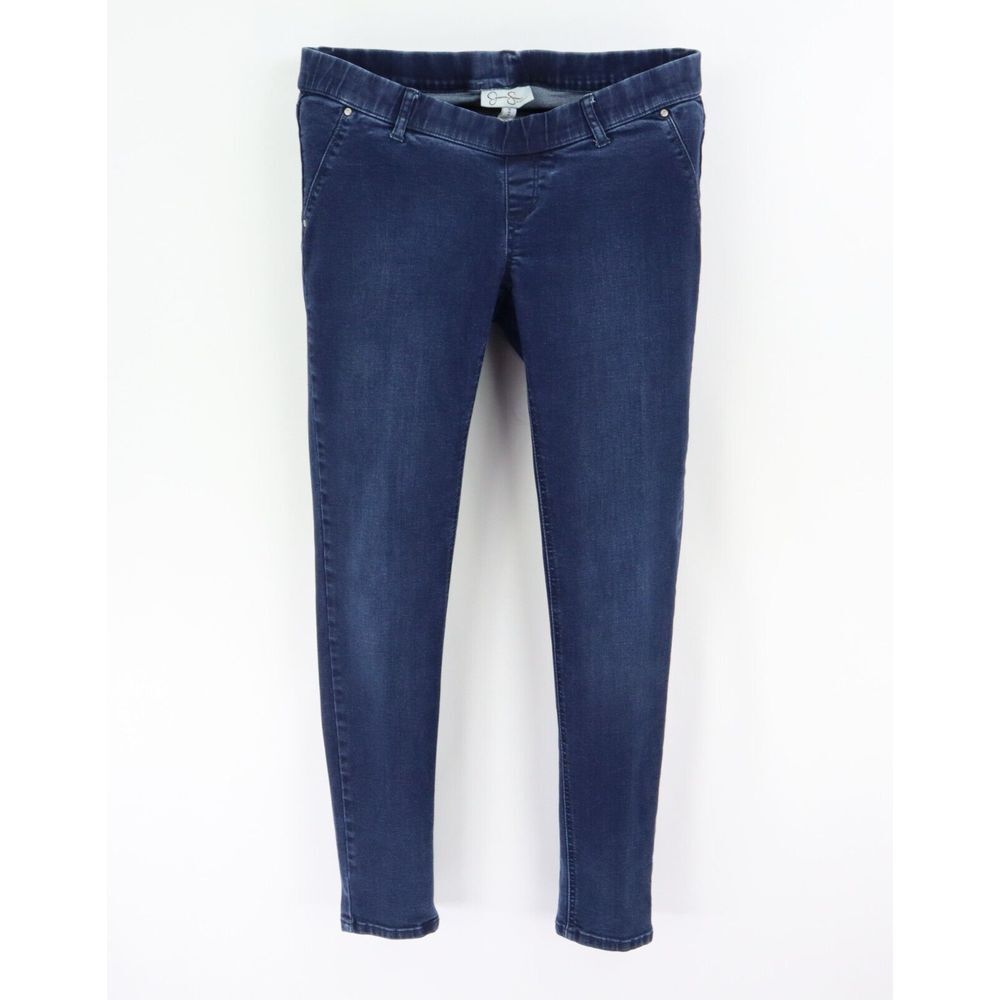 Jessica Simpson Maternity Jegging Jeans Womens M Blue Dark Wash Stretch Low Rise